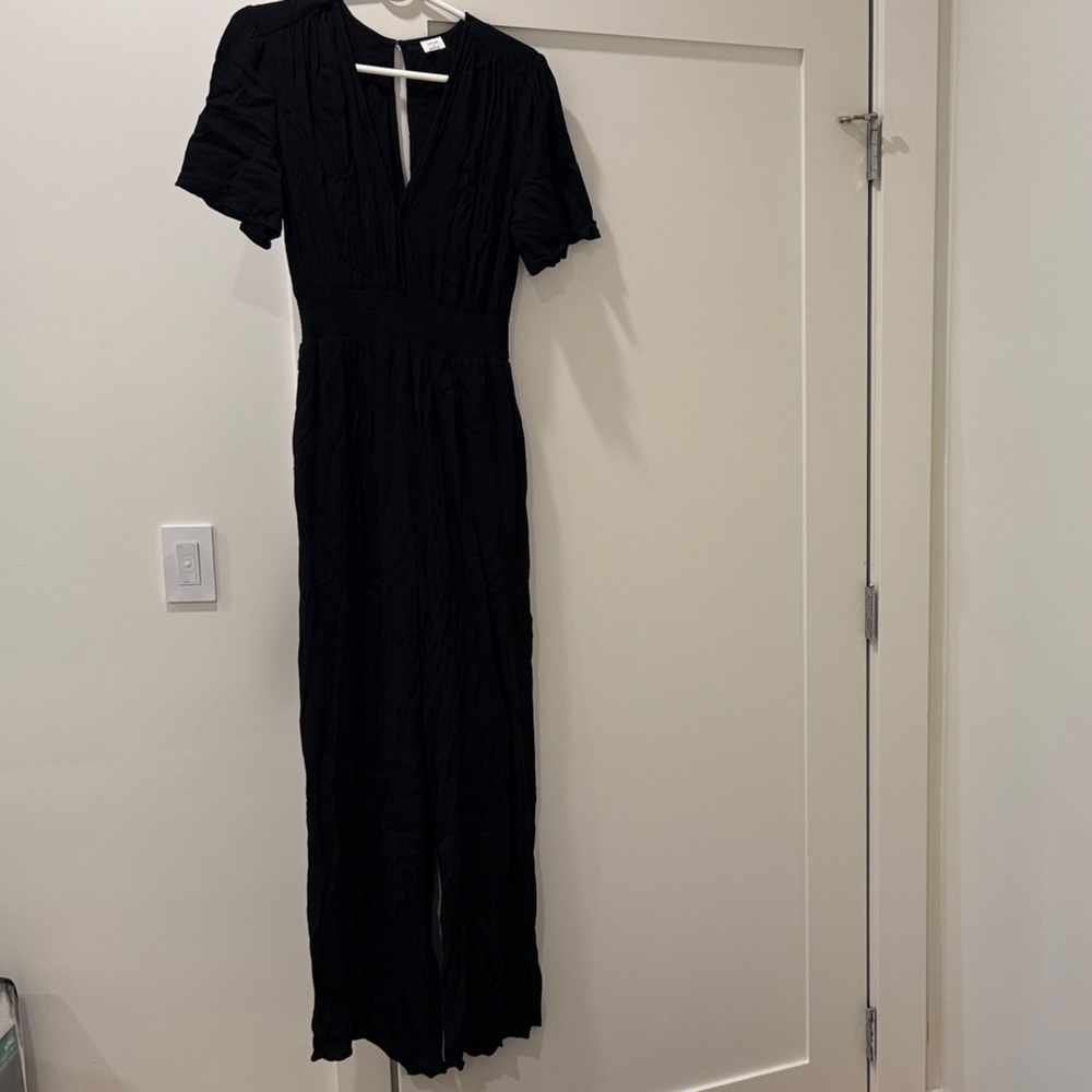 Wilfred Black V-Neck Jumpsuit
